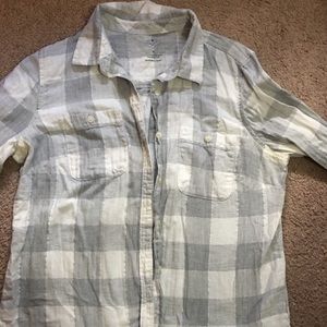 Gray and white Flannel